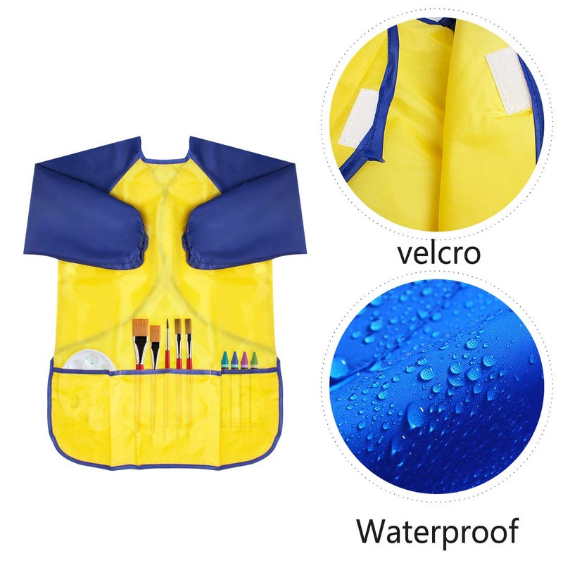 BAHABY Kids Art Smocks 2 Pack Painting Smock with Long Sleeve and 3 Pockets for Age 3-8 - Image 5